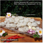 Shrimp prawn udang IQF VANNAMEI PND (Peeled & Deveined) 21-25 price/pack 1kg +/-46pcs